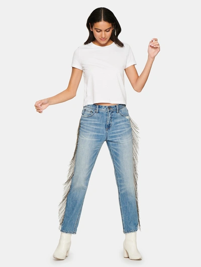 Blue Revival Piper High-rise Straight Jeans W/ Chain Fringe In Manchester