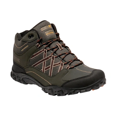 Regatta Mens Edgepoint Mid Waterproof Hiking Shoes In Green