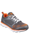 AMBLERS AMBLERS AMBLERS SAFETY UNISEX ADULTS LIGHTWEIGHT NON-LEATHER SAFETY TRAINERS/SNEAKERS (GREY/ORANGE)