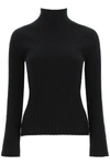 Shop Loulou Studio Ribbed Wool And Cachemire Sweater In Black