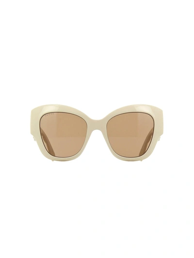 Gucci Eyewear Cat Eye Frame Sunglasses In White
