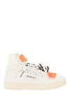 Off-white White 3.0 Off Court Leather Sneakers In White,orange