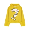 Natasha Zinko Happy Wednesday Hooded Cotton-blend Sweatshirt In Yellow