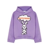 Natasha Zinko Happy Friday Hooded Cotton-blend Sweatshirt In Lilac