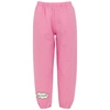 Natasha Zinko Happy Monday Distressed Cotton-blend Sweatpants In Pink