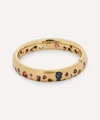 Polly Wales 18ct Gold Rainbow Sapphire Confetti Ring In Gold