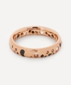 Polly Wales 20ct Rose Gold Black And White Sapphire Confetti Ring In Rose Gold