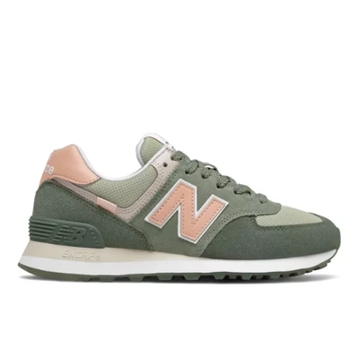 New Balance Women's 574 In Green/silver