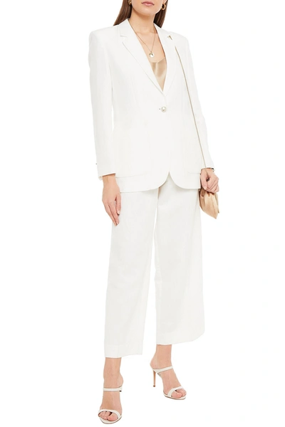 Sandro Sharon Slub Woven Blazer In White