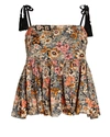 THE GREAT THE TASSEL TIE FLORAL COTTON CAMISOLE,060089005440