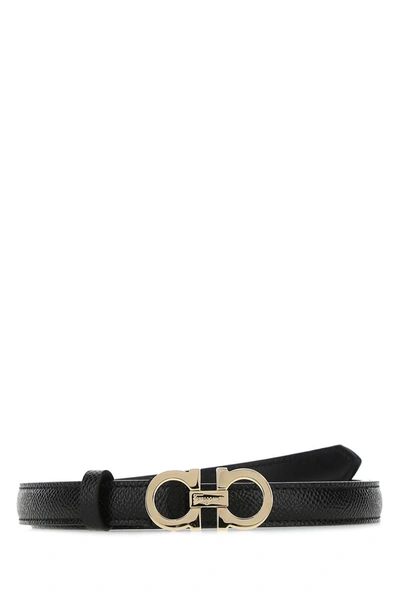 Ferragamo 'gancini' Fixed Belt In Black