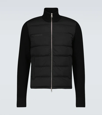 Moncler Padded-front Zipped Cardigan In Navy