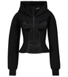 DOLCE & GABBANA TECHNICAL JERSEY HOODIE WITH BUSTIER,P00574847