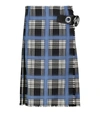 MARNI LEATHER-TRIMMED CHECKED WOOL SKIRT,P00580002