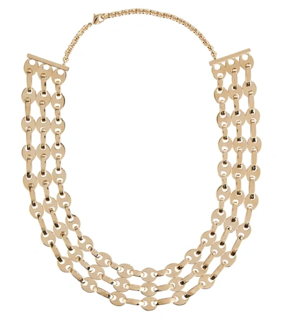 Rabanne Eight Nano Three Row Necklace In Gold