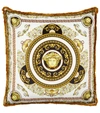 Versace Z7010 White Gold Velluto Cotton Cushion 90cm X 90cm 1 Size In Multicoloured