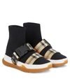 BURBERRY CHECKED KNIT SOCK SNEAKERS,P00577500