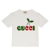 GUCCI LOGO刺绣棉质针织T恤,P00584318