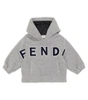 FENDI LOGO WOOL-BLEND HOODIE,P00597410