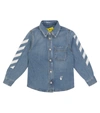 OFF-WHITE STRETCH-COTTON DENIM SHIRT,P00598285