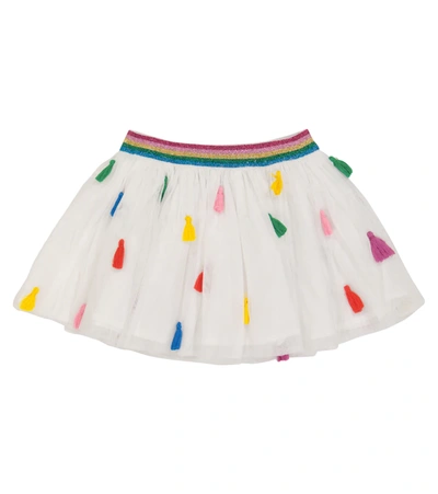 Stella Mccartney Kids' Tassel-trimmed Tulle Skirt In White