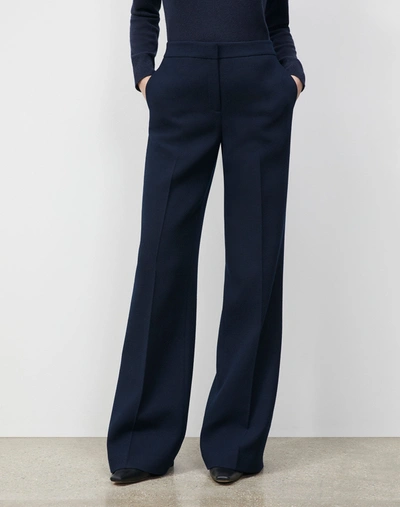 Lafayette 148 Plus-size Dalton Pant In Kindwool Nouveau Crepe In Blue