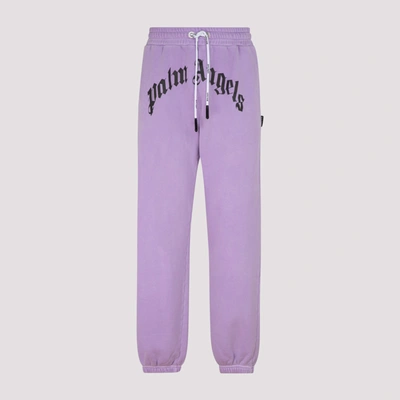 Palm Angels Purple Curved Logo Lounge Pants