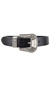 Golden Goose Deluxe Brand Black Vintage Effect Washed Leather Belt In Black