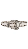 Golden Goose Stud-embellished Metallic Leather Belt In White