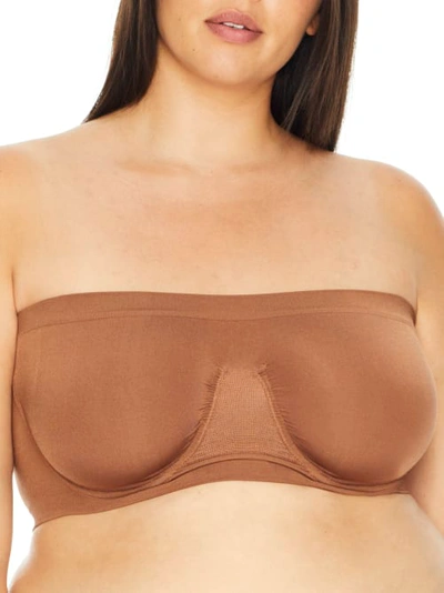 Rhonda Shear Plus Size Ahh Angel Seamless Bandeau Bra In Clay