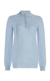 PRADA MOHAIR-BLEND KNIT POLO TOP