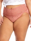 Hanky Panky Plus Size Signature Lace Retro V-kini In Himalayan Pink Salt