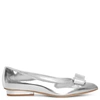 FERRAGAMO VIVA SILVER SPECCHIO BALLET FLATS