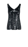 P.a.r.o.s.h Sequins Embroidery Tank Top In Gray