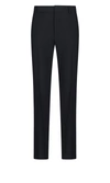 Saint Laurent Mid-rise Slim-leg Wool-gabardine Trousers In Black