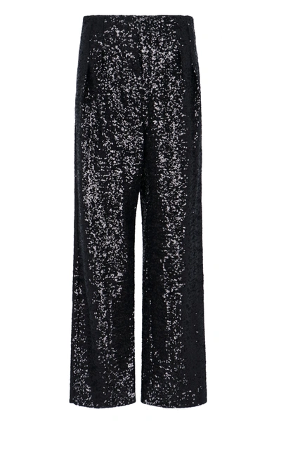 In The Mood For Love Clyde Sequined Pants In Nero