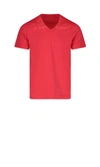 Maison Margiela Slogan-print V-neck T-shirt In Red