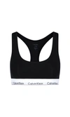 Calvin Klein Velvet Ribbed Bralette In Black