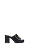 Gucci Black Houdan Block Heeled Mules In Black