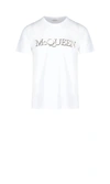 Alexander Mcqueen White Embroidered Logo T-shirt In White