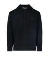 Comme Des Garçons Play Comme Des Garcons Play Men Hooded Zip Up Sweatshirt With Black Small Heart