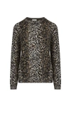 Saint Laurent Intarsia Leopard Knitted Jumper In Neutrals