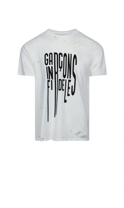 Garcons Infideles Printed T-shirt In Black