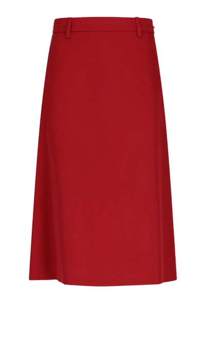 Prada Women's  Red Wool Skirt