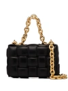 Bottega Veneta The Chain Cassette Leather Shoulder Bag In Black
