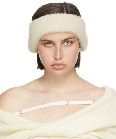 Jacquemus Off-white 'le Bandeau Neve' Headband In Beige