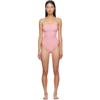 Hunza G Square-neck High-cut One-piece Swimsuit In Pink