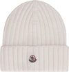 MONCLER MONCLER LOGO PATCH RIBBED BEANIE