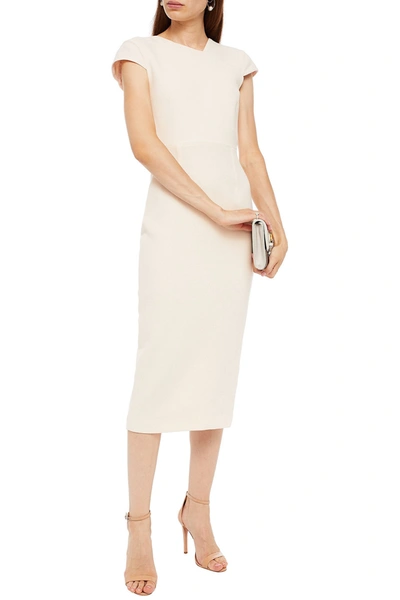 Roland Mouret Ayers Wool-crepe Midi Dress In Blush