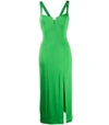 GALVAN CORSET COCKTAIL MIDI DRESS JUNGLE GREEN